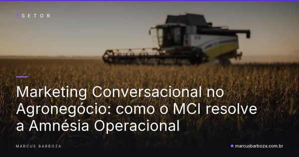 Colheitadeira em lavoura ao entardecer ilustrando o ciclo de vendas do agronegócio