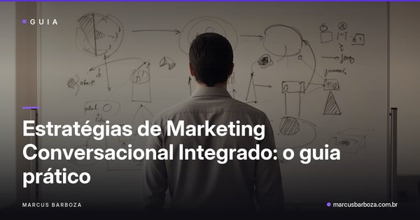 Capa do artigo "Estratégias de Marketing Conversacional Integrado: o guia prático" — categoria Implementação do MCI no blog de Marcus Barboza sobre Marketing Conversacional Integrado (MCI).