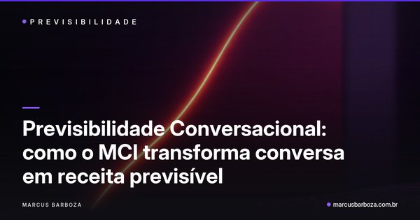 Capa do artigo: Previsibilidade Conversacional: como o MCI transforma conversa em receita previsível